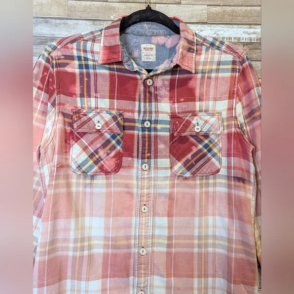 NIRVANA Red and Blue Plaid Casual Button Down Shirt - Picture 14 of 15